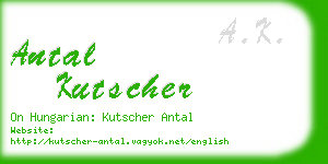 antal kutscher business card